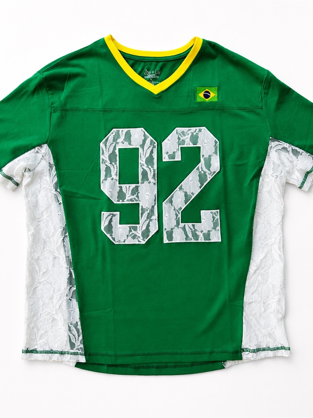 Zoe + Liv Brazil Lace Football Jersey Top